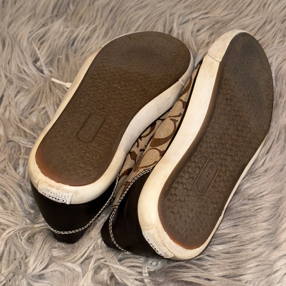 Y2K Coach Barrett Brown Khaki Signature Logo Jacquard Sneakers Size 9 - Picture 6 of 7